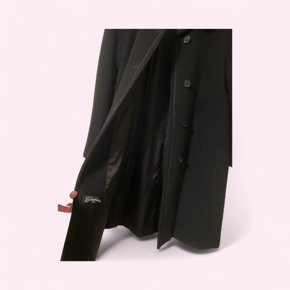 Steve by Searle Classic Black Cashmere Coat size 4-6 - Picture 10 of 14